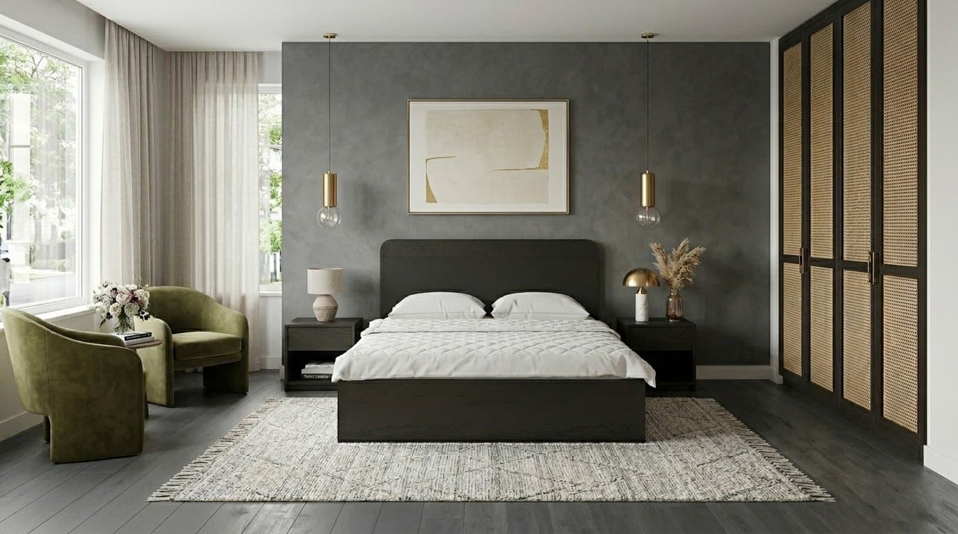 Giường ngủ 1m8 có đầu giường có 3 hộc kéo dưới