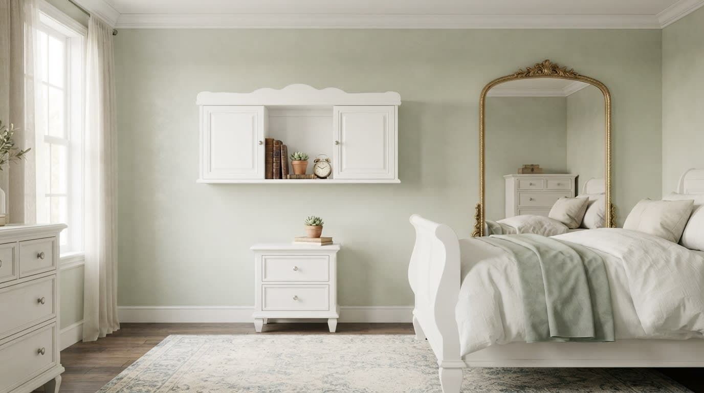 Kệ Sách Treo Cánh Gỗ Vela White