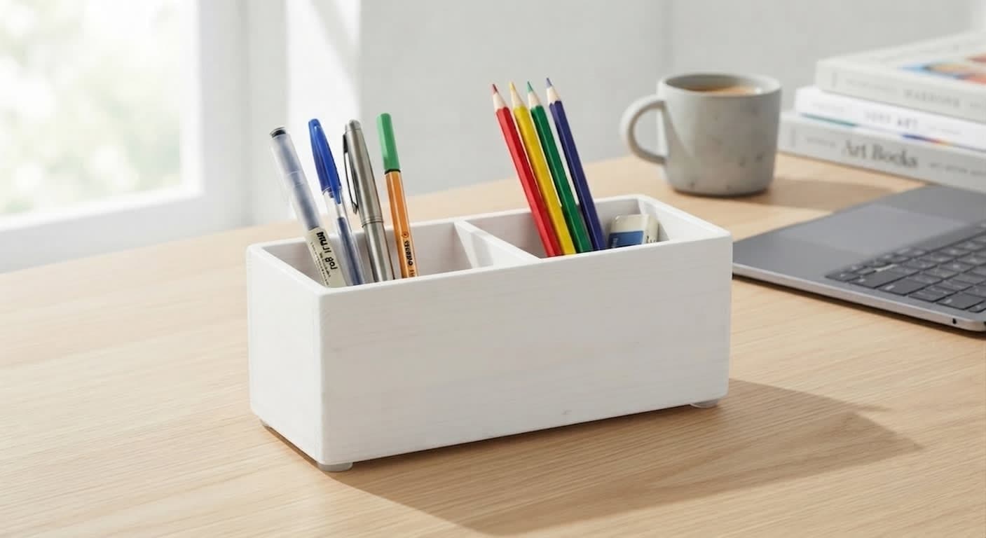 Hộp Đựng Viết Đặt Bàn Vela White