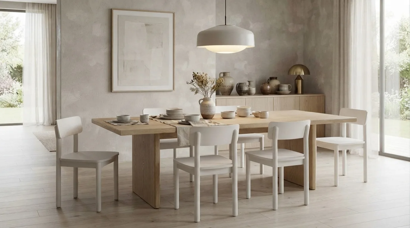 Ghế Ăn Trắng Lưng Cong V-Home hover